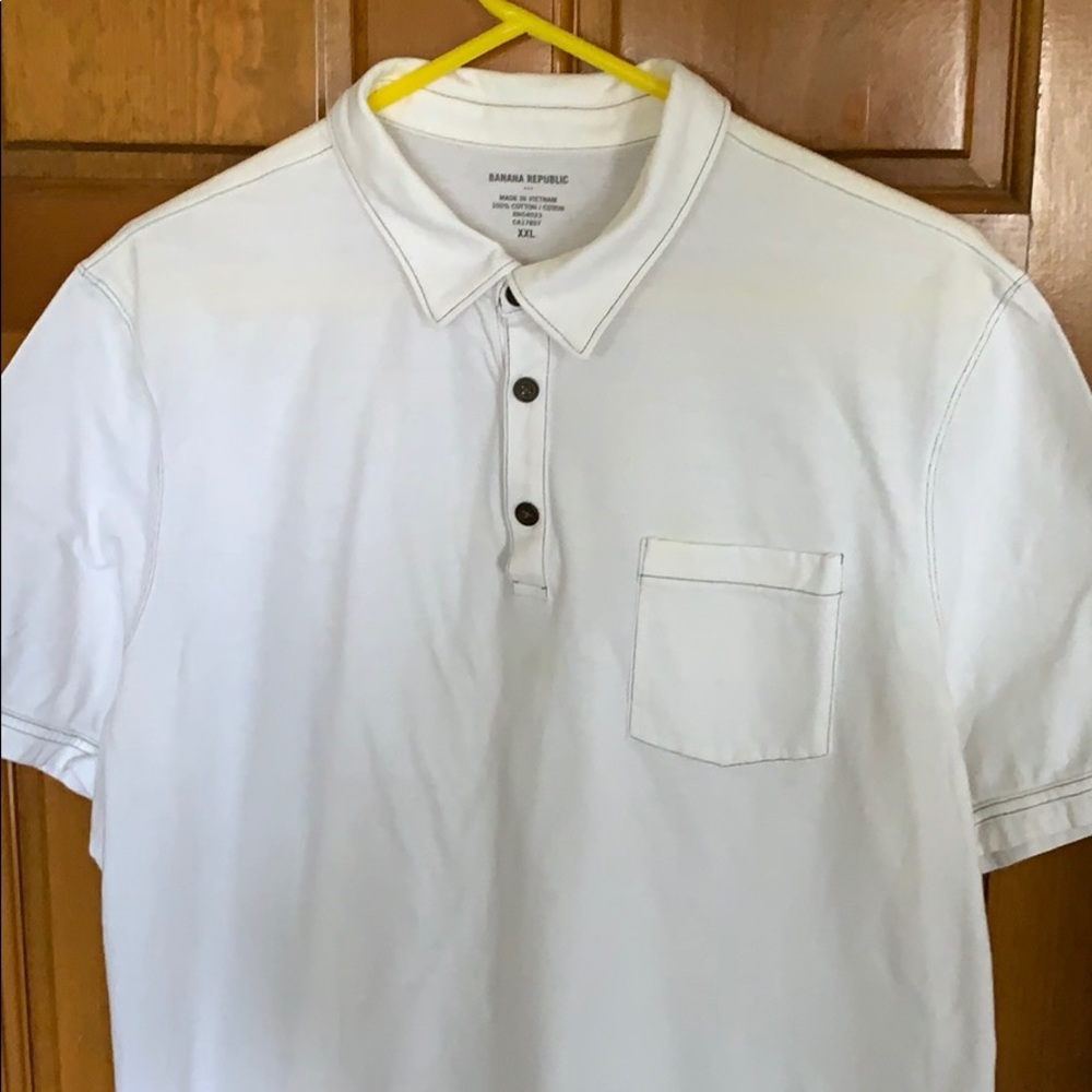 Banana Republic  white polo shirt XXL.